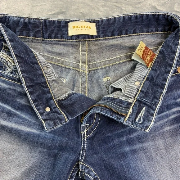 Big Star Pioneer Boot Mens Jeans Size 33L Distressed Cowboy Western Rodeo - Picture 11 of 16